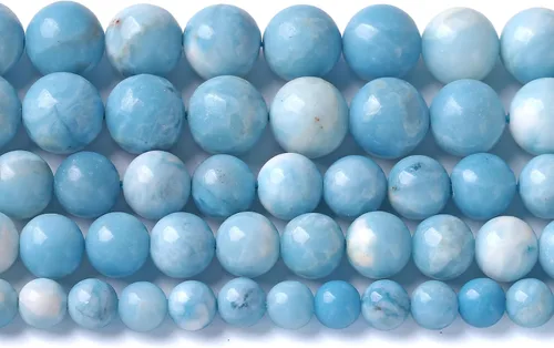 Vista 60 de 45 Cuentas de Piedra Natural de 5⁄16 Pulgadas (8 mm) con Cuentas de Amazonita Azul para Hacer Joyería AAA Redondas Cuentas Sueltas Piedras