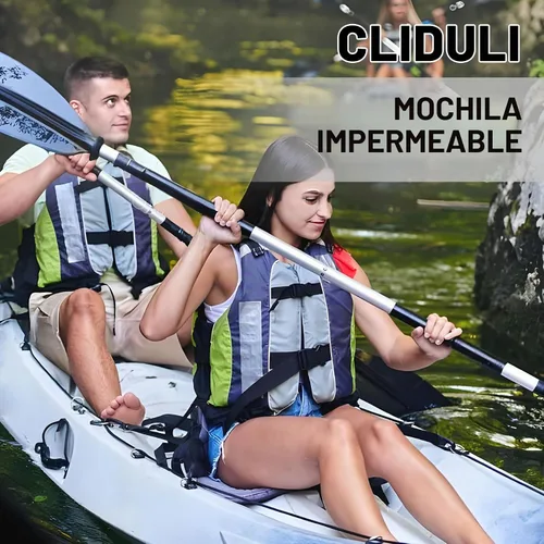 Vista 7 de Bolso impermeable y flotante de Cliduli, mochila impermeable enrollable azul pequeña de 2L/5L/10L/20L/30L/40L, bolsas flotantes ligeras para kayak