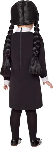 Vista 2 de Spirit Halloween Disfraz de miércoles familiar de The Addams para niños pequeños