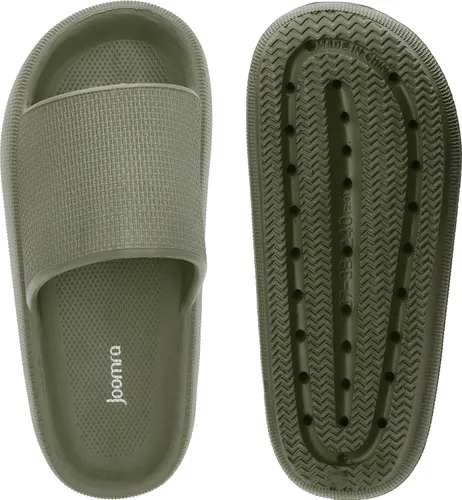 Vista 4 de Joomra - Sandalias acolchadas tipo pantuflas para mujeres y hombres, antideslizantes, de secado rápido, sandalias para baño, con suela gruesa