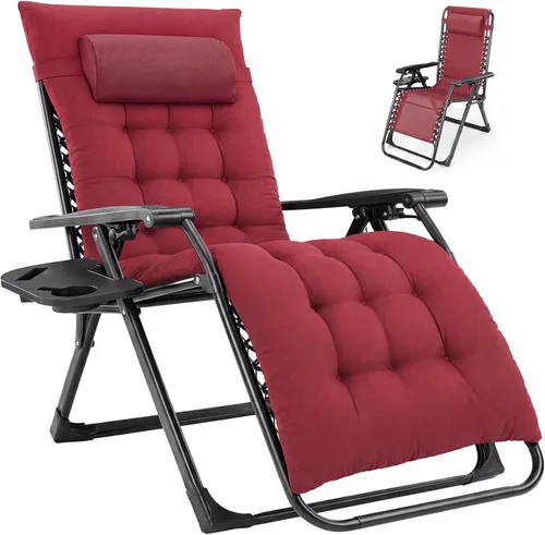 Vista 10 de NEWBULIG Silla de gravedad cero, reclinable plegable para patio con Gris-oscuro