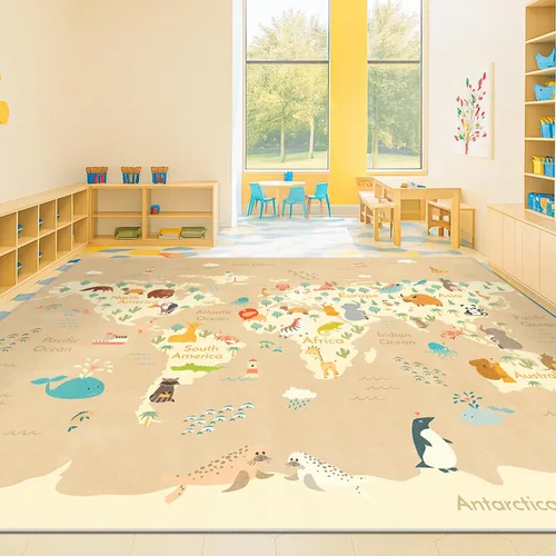 Vista 20 de Alfombra preescolar del alfabeto de 3 x 5 para niños pequeños, alfombra de juego ABC suave para el aprendizaje del bebé, alfombra educativa