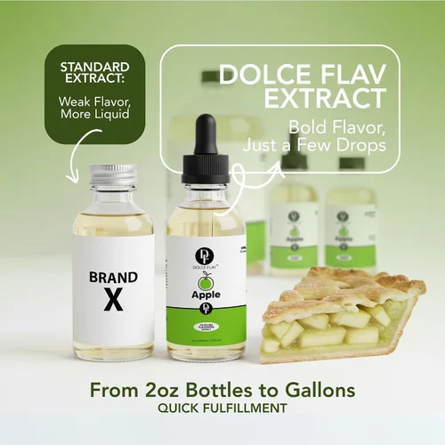 Vista 7 de Dolce Flav - Extracto de manzana 2 onzas soluble en aceite, kosher, sin azúcar, saborizante concentrado de manzana crujiente para hornear