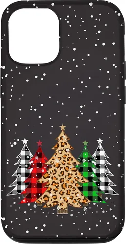 Vista 28 de Funda con diseño de árboles de Navidad con estampado de leopardo y cuadros para iPhone 16