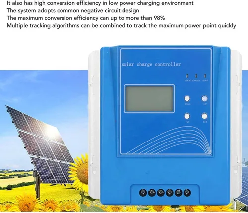 Vista 2 de Controlador de carga solar de 12 V 24 V 48 V MPPT 30A aleación de aluminio Shell alta eficiencia de conversión sistema de alumbrado público