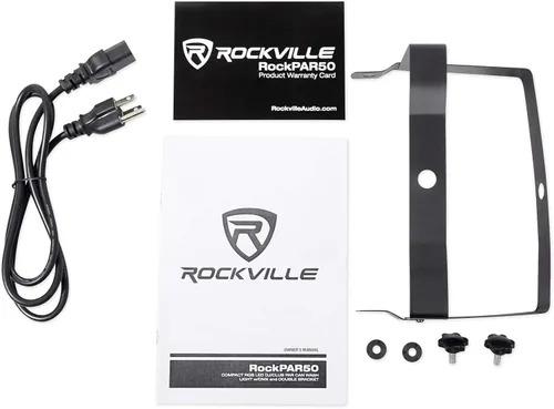 Vista 9 de (2) Rockville RockPAR50 LED RGB Par Can Wash Light + Paquete de doble soporte con (1) cable de iluminación DMX Rockville RDX3M25 de 25 pies y 3