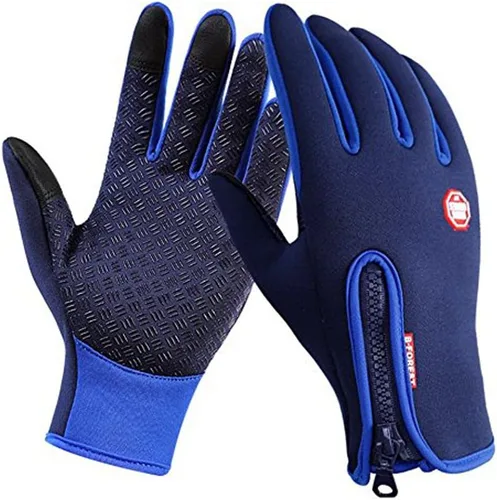Vista 3 de Guantes de invierno con pantalla táctil, guantes cálidos, guantes para clima frío, resistentes al viento, para ciclismo, conducción, equitación
