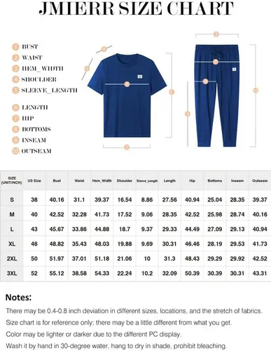 Vista 5 de JMIERR Conjunto deportivo de 2 piezas para hombre, camiseta de manga corta y pantalones deportivos de cintura elástica