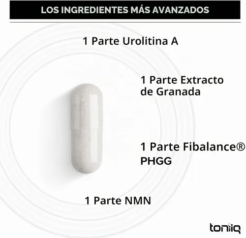 Vista 5 de Toniiq Suplemento complejo de urolitina A 4 en 1 de 1,500 mg con 500 mg