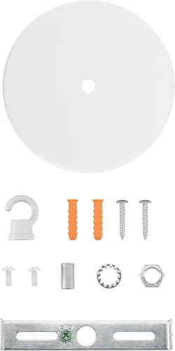 Vista 2 de Aspen Creative 21510-21, Kit de candelabro contemporáneo y toldo de lámpara con gancho para cuello, blanco mate, 4-3/4 pulgadas de diámetro