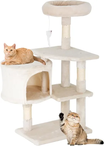 Vista 29 de FDW Torre de árbol para gatos de 54 pulgadas Ceniciento Centro de Ashy