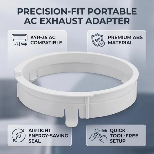 Vista 2 de Conector de manguera, interfaz de conducto de escape ajustable ABS, acoplador de manguera de escape portátil para aire acondicionado móvil