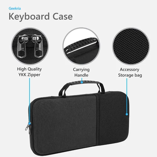 Vista 2 de GEEKRIA Logitech MK470 - Funda protectora de viaje para teclado y mouse Logitech MK470, compatible con Logitech MK470 / K585 / K580 (gris oscuro)