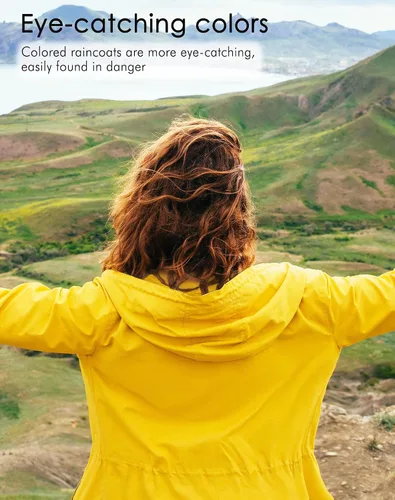 Vista 6 de JTANIB Chaqueta impermeable plegable para mujer, impermeable, ligera, con capucha para senderismo, viajes al aire libre