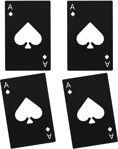 Vista 8 de Ace Of Spades - Abridor de botellas de acero inoxidable portátil, tamaño de tarjeta de crédito, abrelatas portátil de acero inoxidable