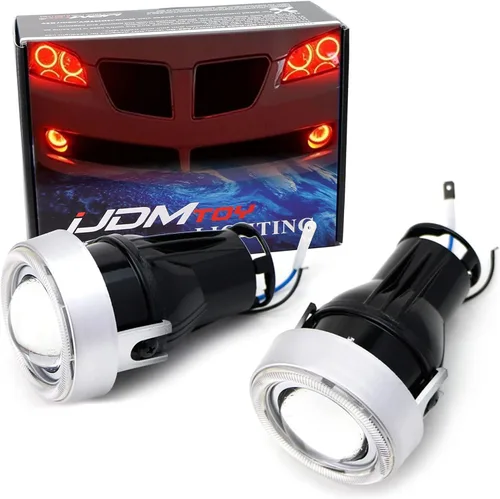 Vista 11 de iJDMTOY - Ajuste universal, 3 pulgadas, lámparas de luz antiniebla con ledes 40-SMD, halógenas, anillos Angel Eyes, para cualquier auto., Blanco