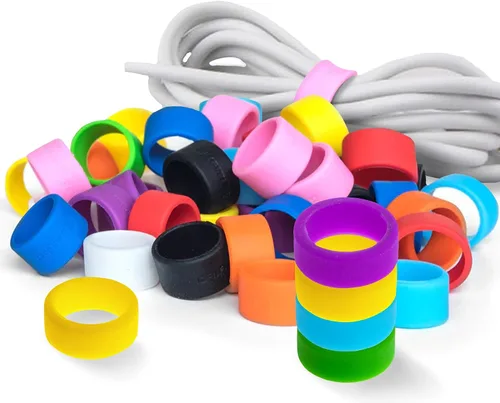 Vista 6 de GRIFITI Band Joes 2 x 0.25 pulgadas 1.27 pulgadas de diámetro, paquete de 20 bandas de goma de silicona pequeñas de colores surtidos