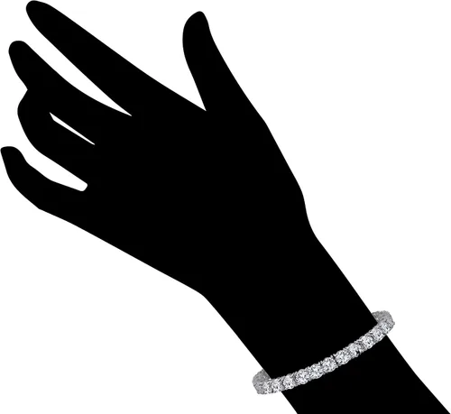 Vista 3 de Tienda Collection Sterling Silver Tennis Bracelet set with Round Cut Infinite Elements Cubic Zirconia