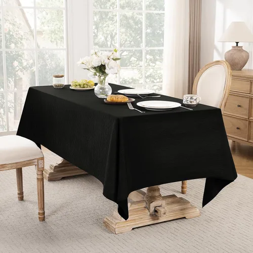 Vista 3 de Softalker Mantel rectangular de jacquard - Fundas de mesa de damasco geométrico, impermeables, resistentes a las manchas, lavables, de poliéster