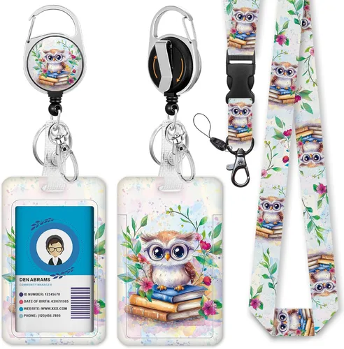 Vista 28 de Cordones negros para insignias de identificación, soporte retráctil para insignias de trabajo, cordón con soporte para tarjeta de crucero, llavero