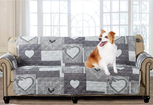 Vista 36 de Brilliant Sunshine Blue Toile Funda Acolchada con Quilted para Silla, 23 pulgadas de Ancho de Asiento, Protector de Muebles Antideslizante, Correa
