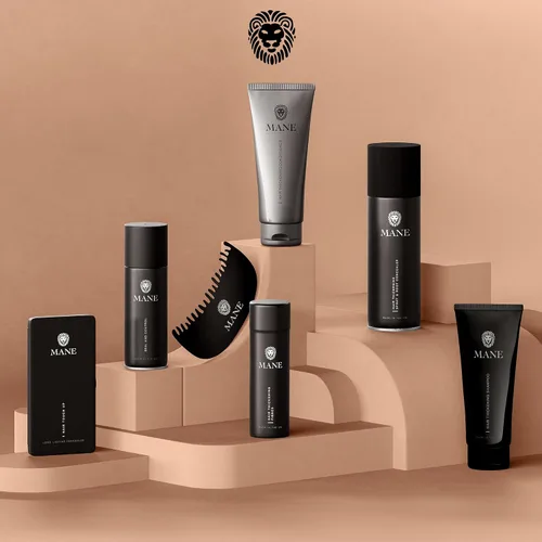 Vista 8 de Mane Fibras de construcción del cabello para mujeres y hombres, para cabello fino y delgado, peinado más grueso y completo, oculta las manchas Negro