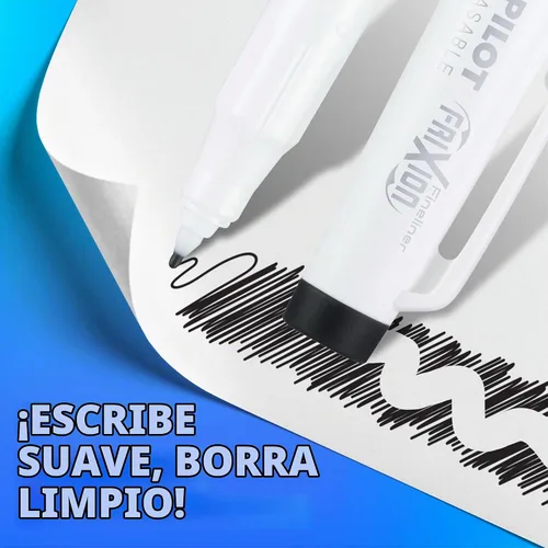 Vista 2 de PILOT FriXion Fineliner rotuladores con tinta que se puede borrar Negro
