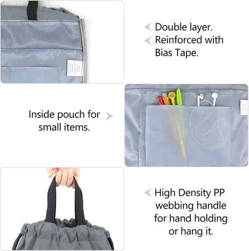 Vista 4 de Mochila con cordón para gimnasio, bolsa deportiva para natación, mujeres y hombres, bolsa de entrenamiento con cordón trasero para fútbol
