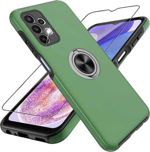 Vista 35 de Gritup Funda para Pixel 6A con protector de pantalla HD, soporte de anillo magnético 360 para Google Pixel 6A, color negro