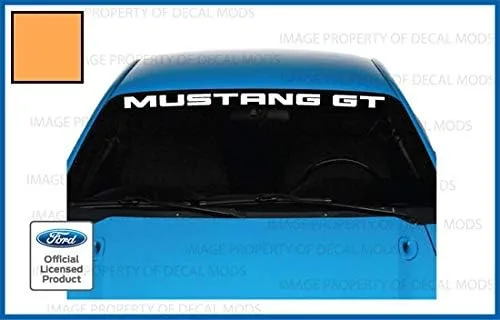 Vista 11 de Pegatina para Ford Mustang Front Parabrisas (1999-2004), diseño gráfico V6 GT - MGT, Bronce Metálico