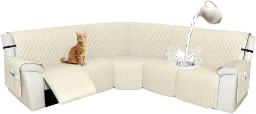 Vista 59 de Arfntevss Fundas de sofá modular reclinable, 100% impermeable, en forma de L, para sillón reclinable en forma de L, funda seccional lavable