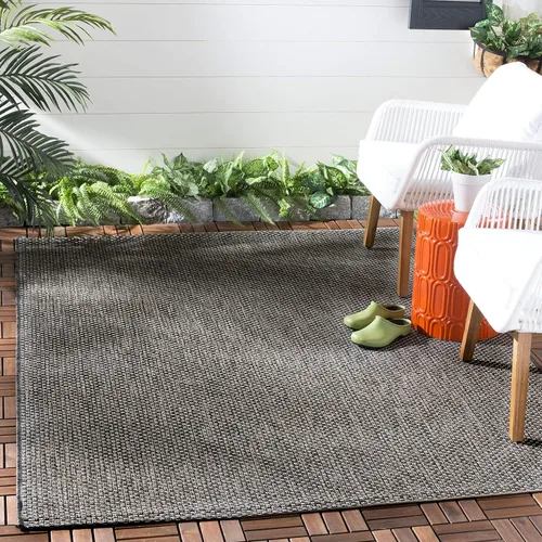 Vista 50 de SAFAVIEH Alfombra Lavable para Exteriores Colección Courtyard - 2'3" x 5', Azul Aqua y Gris, No Desprende Pelusa y Fácil Limpieza, Ideal para Patio
