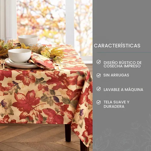Vista 3 de Elrene Home Fashions - Mantel con diseño de festival de cosecha de otoño, 60 x 84 pulgadas, rectangular