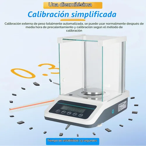 Vista 3 de Báscula de laboratorio de precisión de 0.00 oz, balanza analítica, balanza electrónica de laboratorio con pesos digitales e interfaz RS232