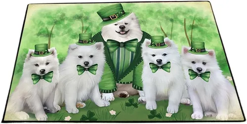Vista 26 de Doggie of the Day American Eskimo Dogs Floor Mat - 4th of July Independence Day - Best Dog Doormat - Protector Decor - Unique Portrait Art - Premium