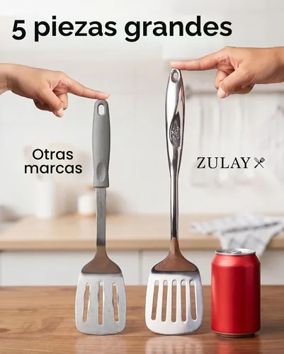 Vista 9 de Zulay Kitchen Juego de utensilios de cocina de acero inoxidable de 5 piezas
