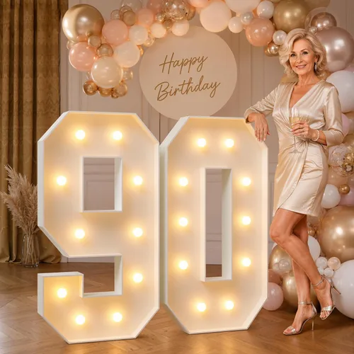 Vista 39 de imprsv Letras iluminadas grandes de 3 pies, letras iluminadas de marquesina para fiesta de cumpleaños (3 pies, letra y )