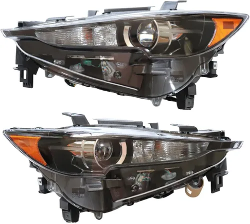 Vista 9 de Conjunto de faros delanteros LED halógenos para Mazda CX-5 CX5 2017-2021, para Mazda Cx-5 Cx5 2017 2018 2019 2020 2021, lente transparente