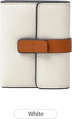 Vista 7 de AOXONEL Billetera pequeña de cuero para mujer, billetera Rfid para mujer, billetera triple plegable, compacta con ranuras para tarjetas y bolsillo