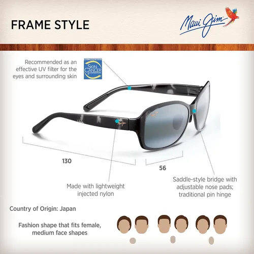 Vista 6 de Maui Jim Koki Beach - Lentes de sol polarizados de ajuste universal para mujer