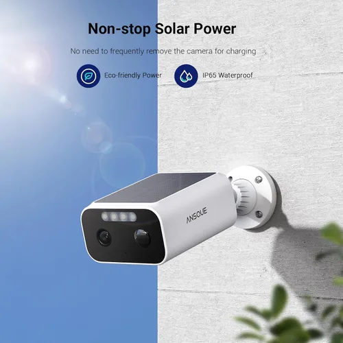 Vista 8 de Cámaras de seguridad solar ANSQUE inalámbricas para exterior, kit de 2 cámaras, sistema de cámara de seguridad para el hogar 2K, batería de vida