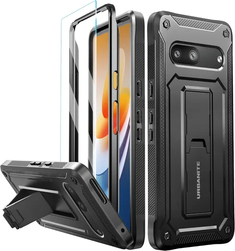 Vista 8 de URBANITE Funda protectora resistente a prueba de golpes para Google Pixel 7, de grado militar, con protector de pantalla y soporte (rosa)