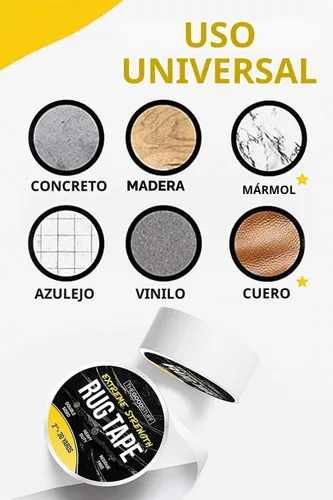 Vista 7 de The Good Stuff Cinta adhesiva de doble cara para alfombras [2 x 10 yardas], cinta resistente antideslizante para alfombras, suelos de madera dura