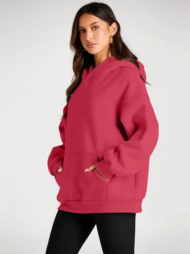 Vista 129 de Trendy Queen - Sudaderas extragrandes con capucha para mujer, suéteres de manga larga, sin botones, de vellón, de otoño, ropa de invierno