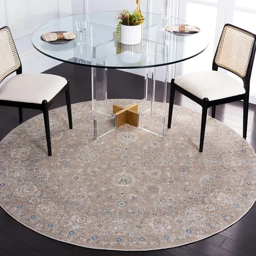 Vista 10 de Safavieh Sofia Collection SOF330B, tapete clásico color gris claro y beige, Polipropileno