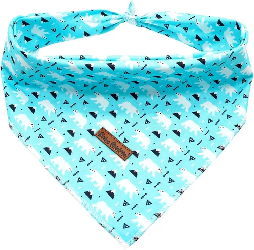 Vista 7 de Pañuelo para perro, pañuelo para mascotas con estampado de tiburón, pañuelo para mascotas, 1 unidad, lavable, de algodón, cuadrado, bufandas