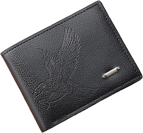 Vista 14 de Cartera delgada para hombre con monedero, cartera minimalista con cremallera, carteras plegables para hombre con tarjetero de crédito, cartera