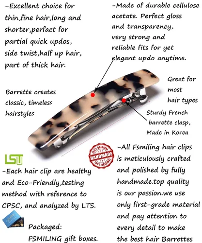 Vista 5 de Pasadores de pelo para mujer, pasador de pelo francés, pinzas pequeñas de acetato para el cabello, pasador antideslizante, accesorios