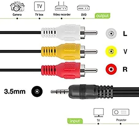 Vista 6 de MaxLLTo Cable de TV 3RCA AV A/V para Canon GL1 MiniDV / GL2 MiniDV / HV10 / HV40