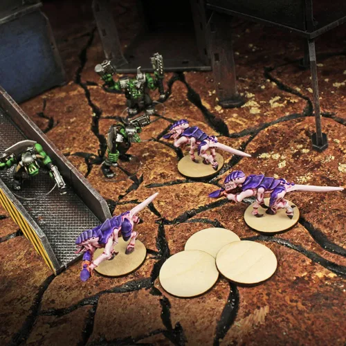Vista 2 de LITKO Bases redondas de 1.122 in Compatible con Warhammer 40K Madera contrachapada de 0.059 in
